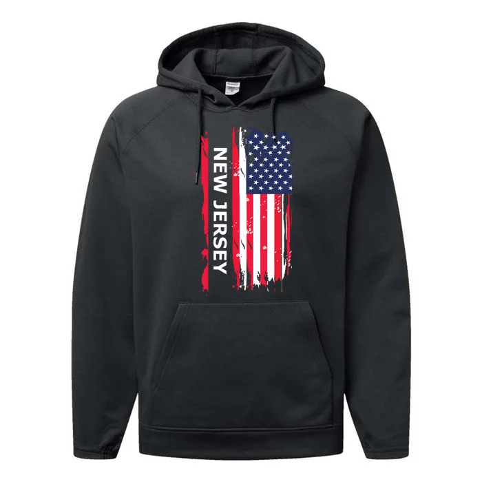 New Jersey Nj State Performance Fleece Hoodie