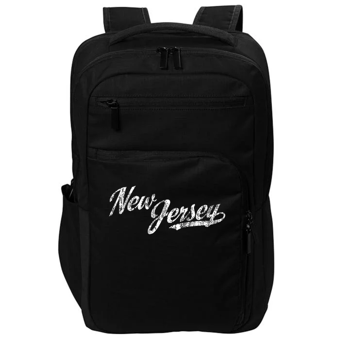 New Jersey Nj Vintage Sports Script Retro Impact Tech Backpack