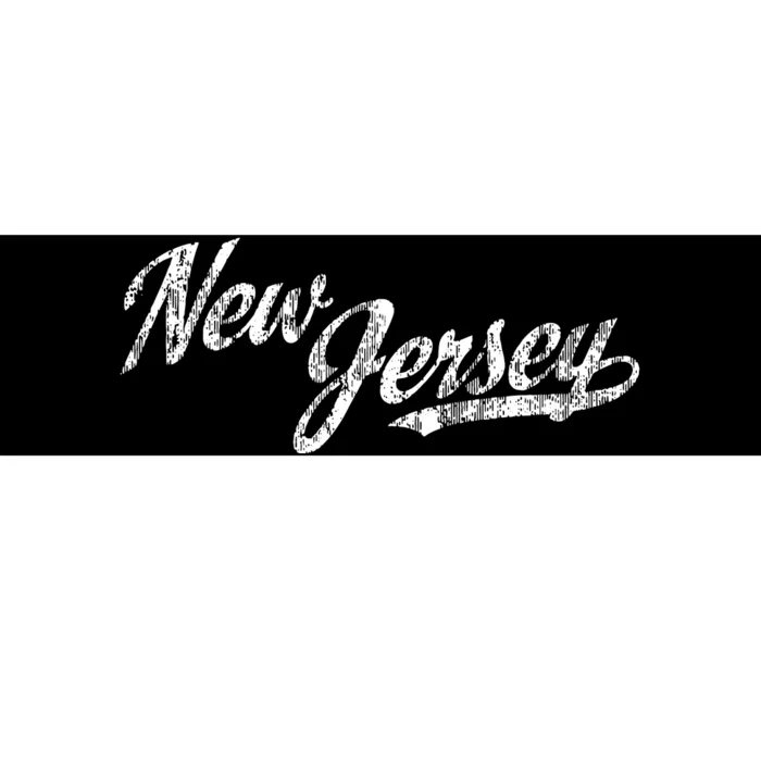 New Jersey Nj Vintage Sports Script Retro Bumper Sticker