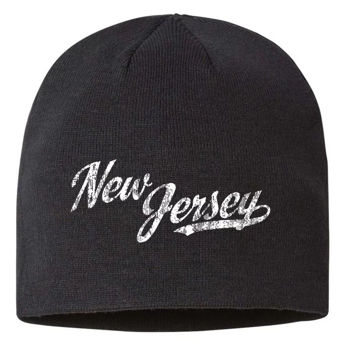 New Jersey Nj Vintage Sports Script Retro 8 1/2in Sustainable Knit Beanie