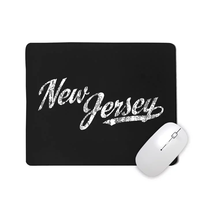 New Jersey Nj Vintage Sports Script Retro Mousepad