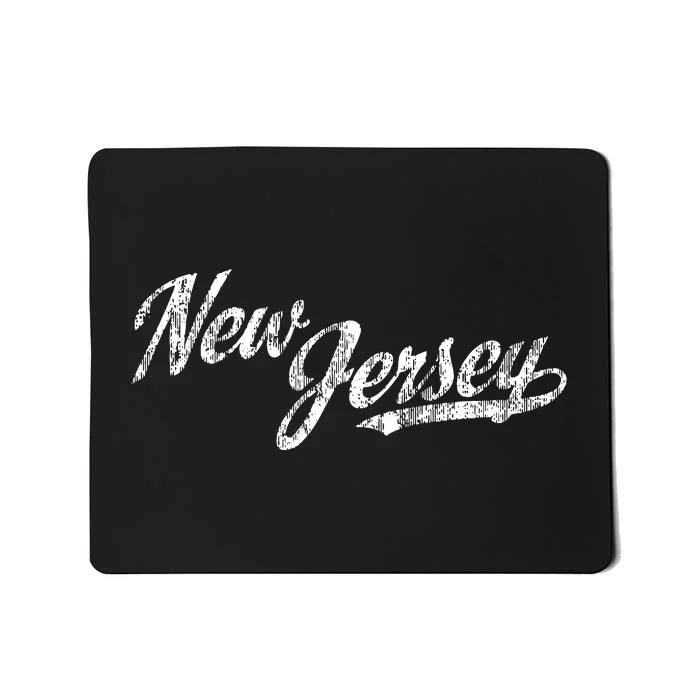 New Jersey Nj Vintage Sports Script Retro Mousepad