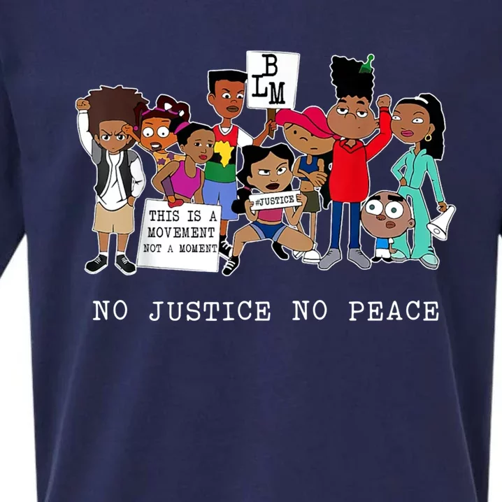 No Justice No Peace Black Lives Matter Gift Sueded Cloud Jersey T-Shirt