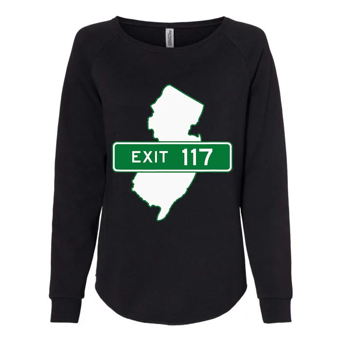 New Jersey Nj Gsp Garden State Parkway Exit Sign 117 Womens California Wash Sweatshirt