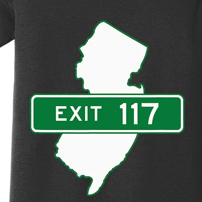 New Jersey Nj Gsp Garden State Parkway Exit Sign 117 Baby Bodysuit