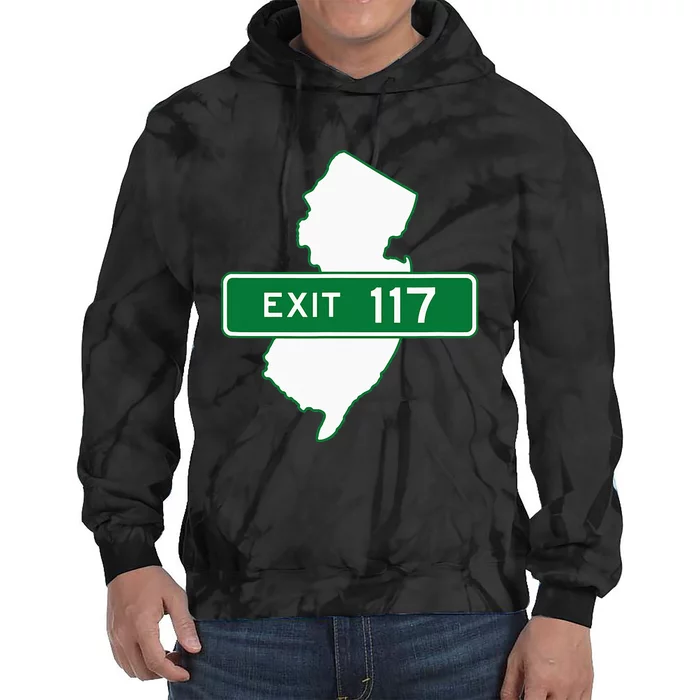 New Jersey Nj Gsp Garden State Parkway Exit Sign 117 Tie Dye Hoodie