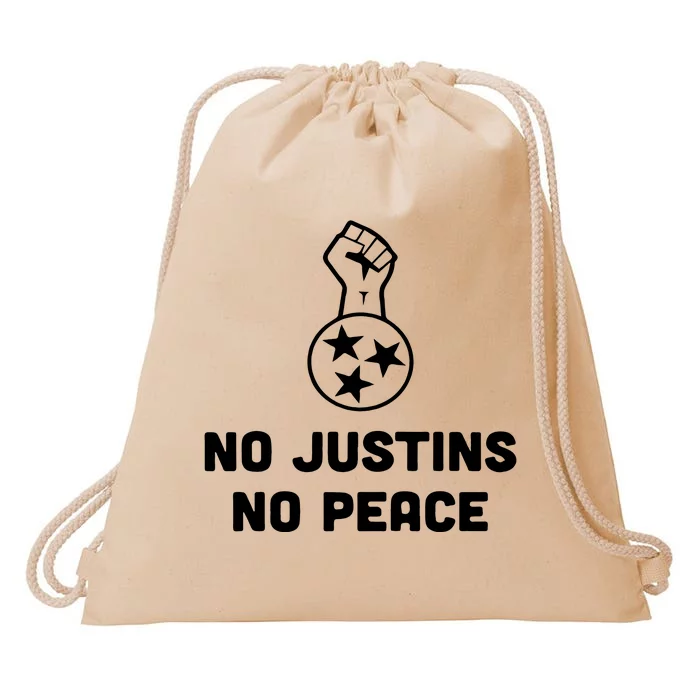 No Justins No Peace Tennessee Three Drawstring Bag