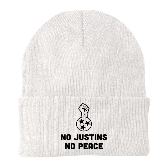 No Justins No Peace Tennessee Three Knit Cap Winter Beanie