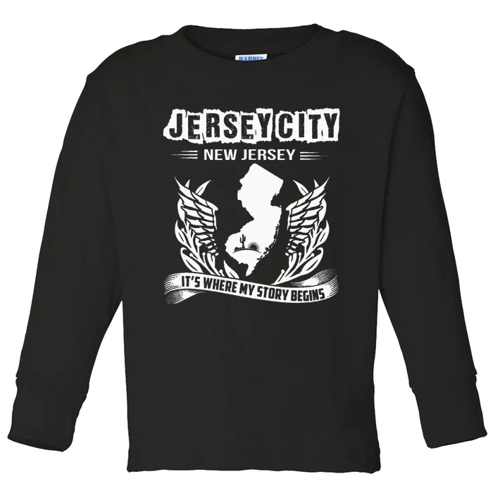 New Jersey Nj State Classic City Where My Story Begins Toddler Long Sleeve Shirt