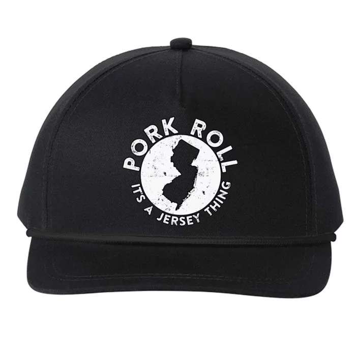 New Jersey Pork Roll It Is Jersey Thing Taylor Ham Pork Roll Snapback Five-Panel Rope Hat