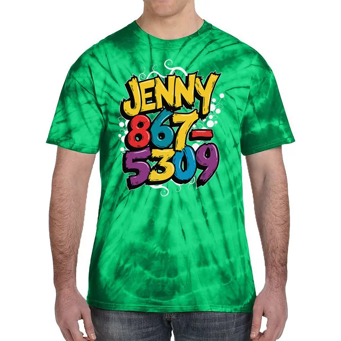 Nostalgic Jenny Phone Number 867 5309 Retro Music 80s Funny Tie-Dye T-Shirt