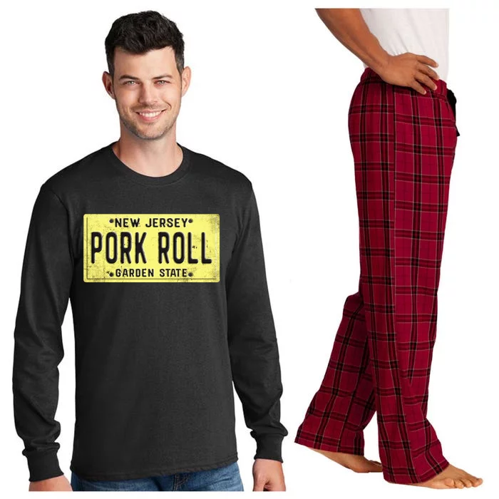 New Jersey Pork Roll Retro Vintage Nj License Plate Long Sleeve Pajama Set