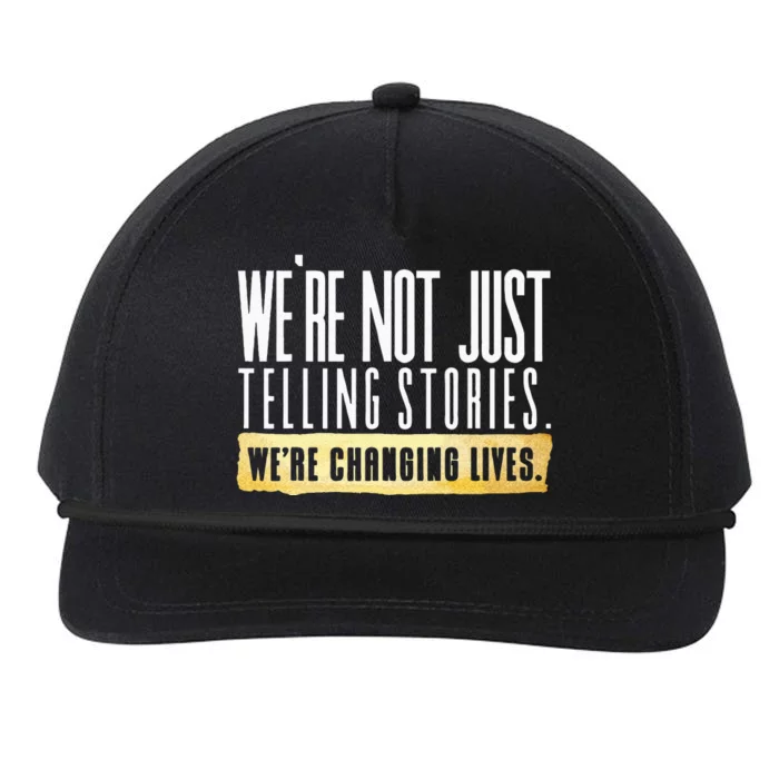 Not Just Telling Stories Were Changing Lives Dhar Mann Fam Snapback Five-Panel Rope Hat