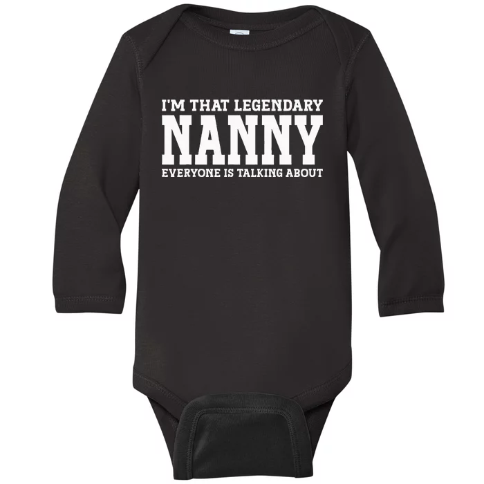 Nanny Job Title Employee Baby Long Sleeve Bodysuit