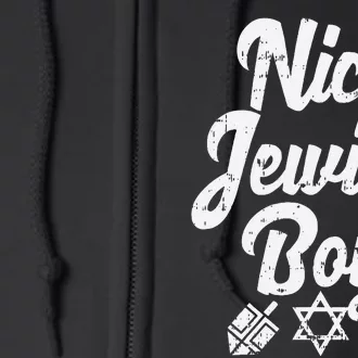 Nice Jewish Ugly Hanukkah Sweater Chanukah Jew Gift Full Zip Hoodie