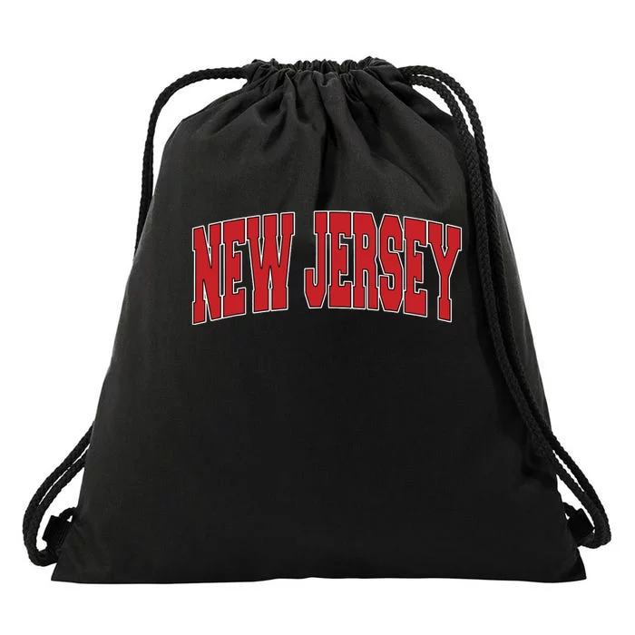 New Jersey Usa State Nj Varsity Style Vintage Sports Drawstring Bag