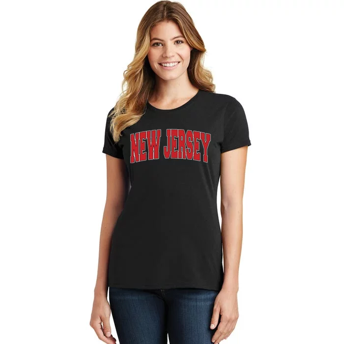 New Jersey Usa State Nj Varsity Style Vintage Sports Women's T-Shirt