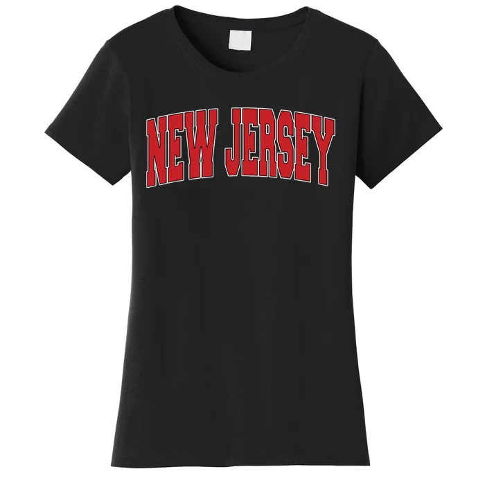 New Jersey Usa State Nj Varsity Style Vintage Sports Women's T-Shirt