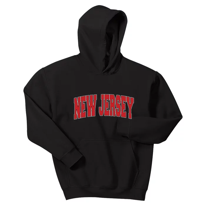 New Jersey Usa State Nj Varsity Style Vintage Sports Kids Hoodie