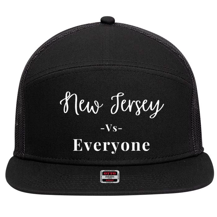 New Jersey Vs Everyone 7 Panel Mesh Trucker Snapback Hat