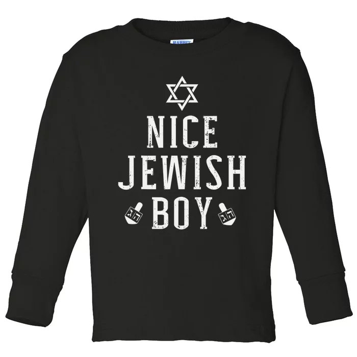 Nice jewish  with dreidel for hanukkah or Bar Mitzvah Toddler Long Sleeve Shirt