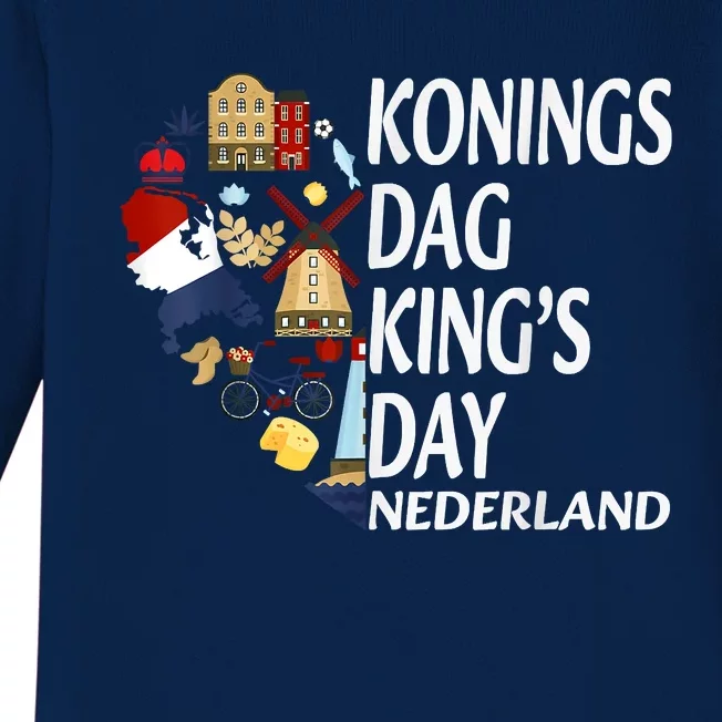 Netherlands King's Day Orange Baby Long Sleeve Bodysuit