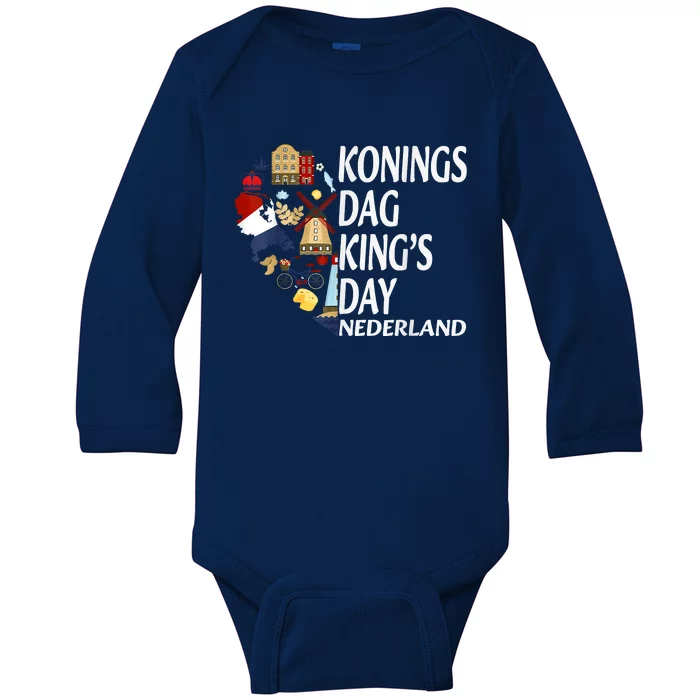 Netherlands King's Day Orange Baby Long Sleeve Bodysuit