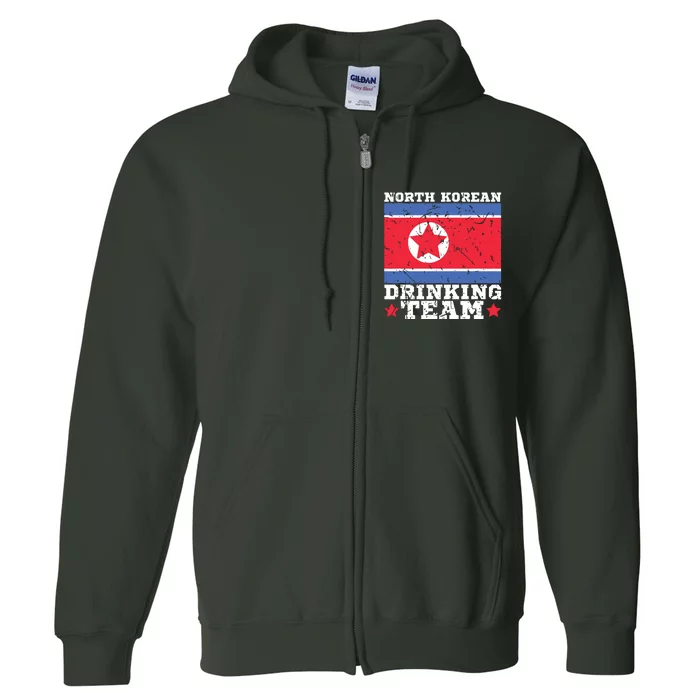 North Korean Drinking Team Funny North Korea Flag Beer Full Zip Hoodie