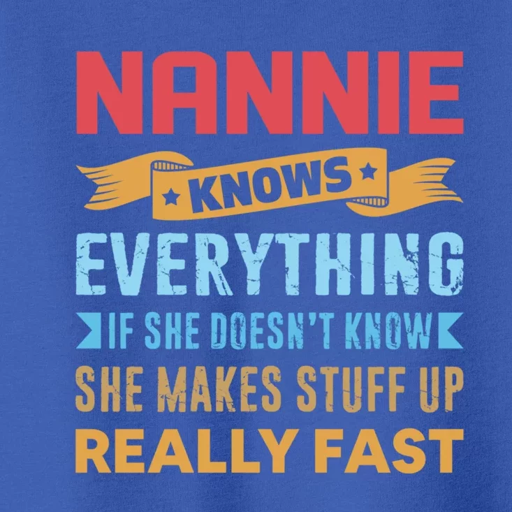 Nannie Knows Everything Mom Grandma Grand Mothers Day Gift Toddler T-Shirt