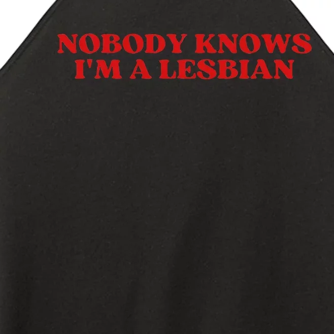 Nobody Knows Im A Lesbian Aesthetic Women’s Perfect Tri Rocker Tank