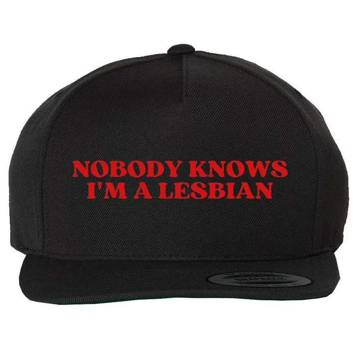 Nobody Knows Im A Lesbian Aesthetic Wool Snapback Cap