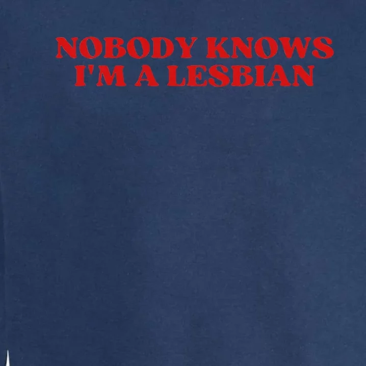 Nobody Knows Im A Lesbian Aesthetic Garment-Dyed Sweatshirt