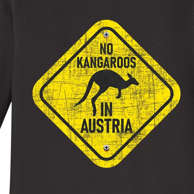 No Kangaroos In Austria Zookeeper Wildlife Animal Lover Baby Long Sleeve Bodysuit