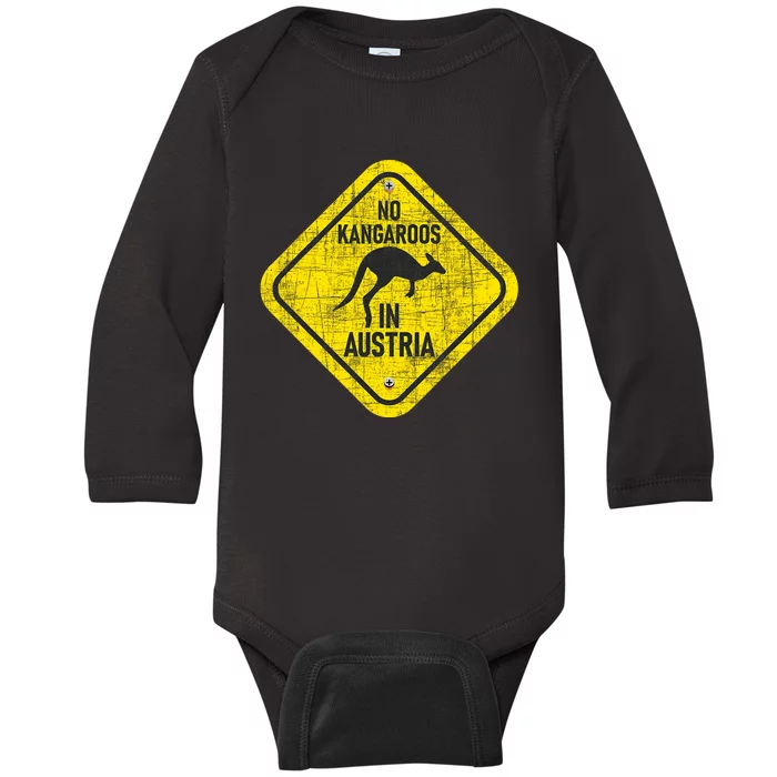 No Kangaroos In Austria Zookeeper Wildlife Animal Lover Baby Long Sleeve Bodysuit