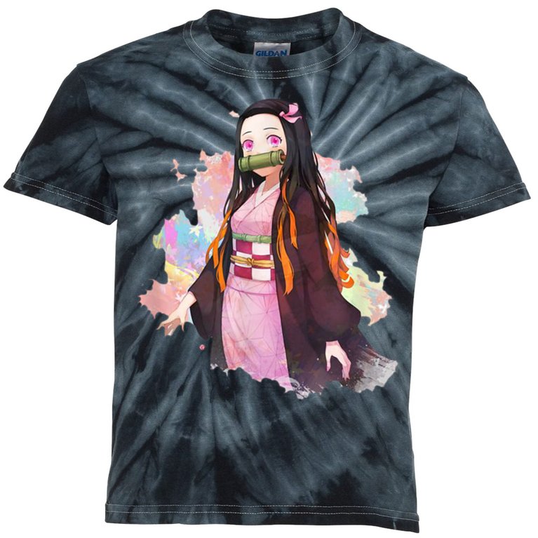 Nezuko Kamado Kimetsu No Yaiba Anime Kids Tie-Dye T-Shirt