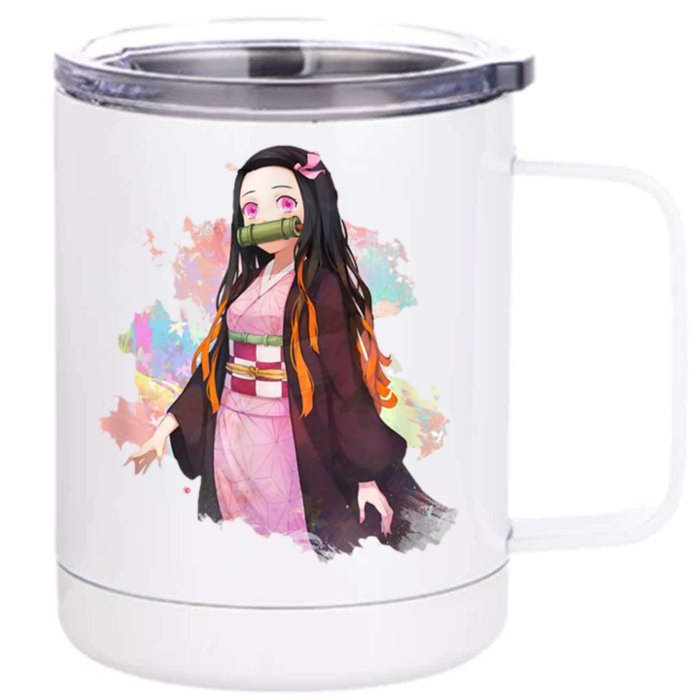 Nezuko Kamado Kimetsu No Yaiba Anime Front & Back 12oz Stainless Steel Tumbler Cup