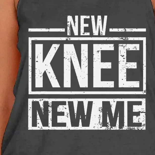 New Knee New Me Replacement Surgery After Post Op Gag Gift Women's Knotted Racerback Tank