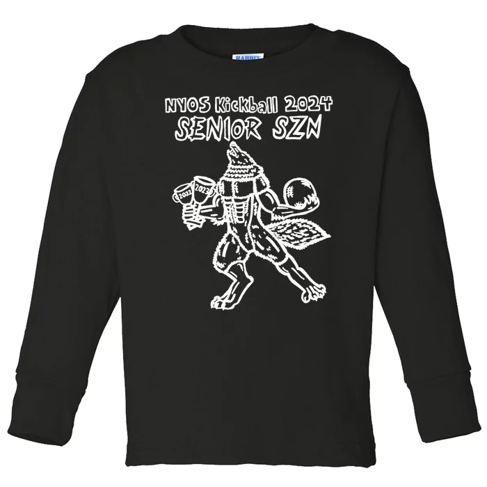 Nyos Kickball Tournament 2024 Senior Class Design Toddler Long Sleeve Shirt