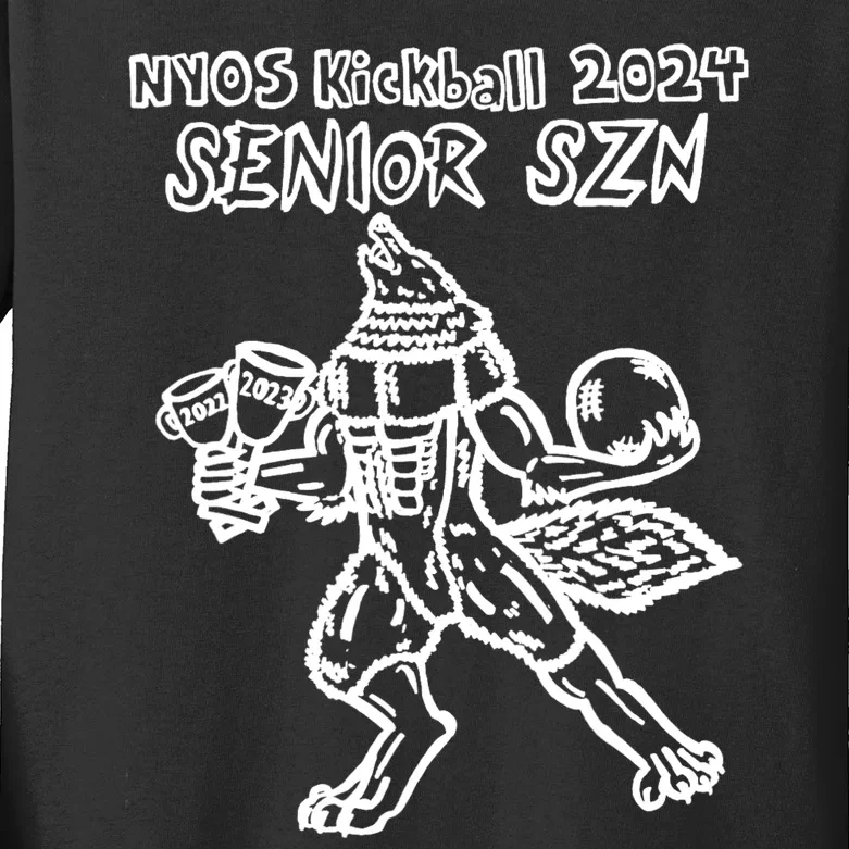 Nyos Kickball Tournament 2024 Senior Class Design Kids Long Sleeve Shirt