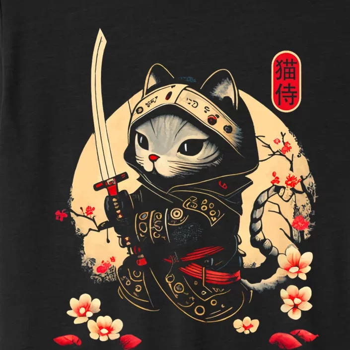 Ninja Kitten Warriors Japanese Samurai Cat Tattoo Kawaii Ninja Cat ChromaSoft Performance T-Shirt