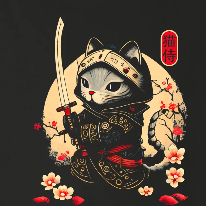 Ninja Kitten Warriors Japanese Samurai Cat Tattoo Kawaii Ninja Cat Toddler Long Sleeve Shirt