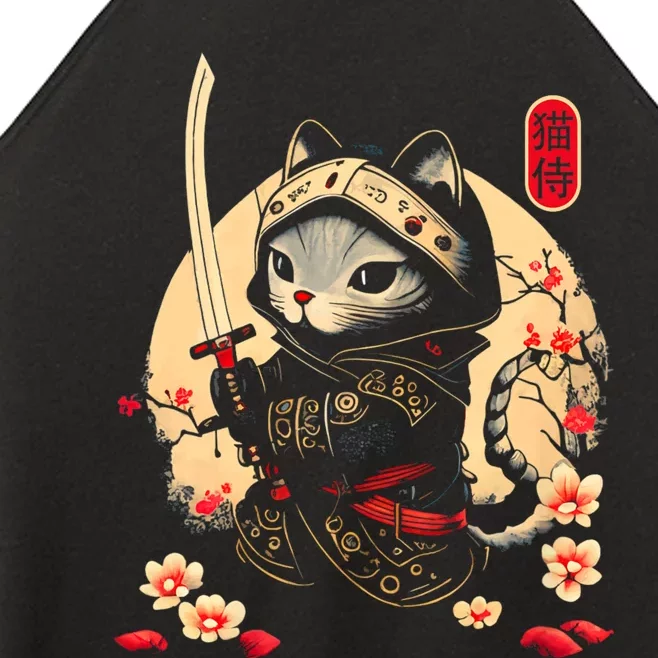 Ninja Kitten Warriors Japanese Samurai Cat Tattoo Kawaii Ninja Cat Women’s Perfect Tri Rocker Tank