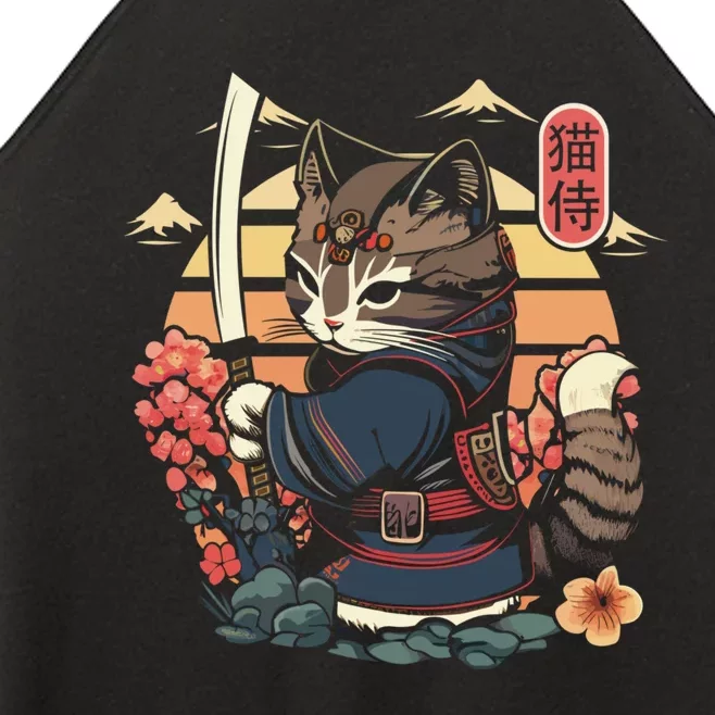 Ninja Kitten Warriors Japanese Samurai Cat Tattoo Kawaii Ninja Cat Women’s Perfect Tri Rocker Tank