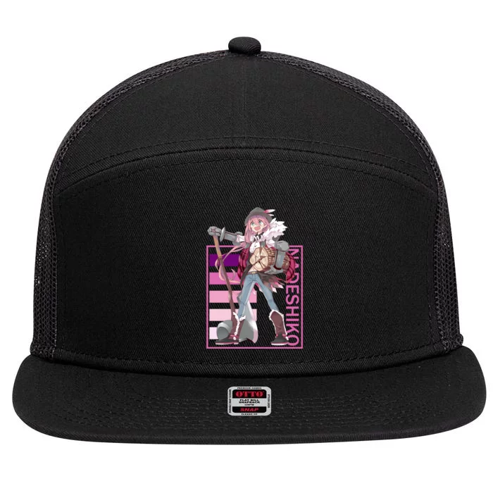 Nadeshiko Kagamihara Yuru Camp 7 Panel Mesh Trucker Snapback Hat