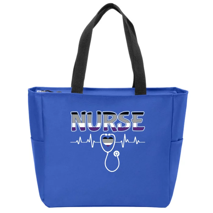 Nurse Lgbtq Asexual Ace Pride Flag Registered Nursing Rn Gift Zip Tote Bag