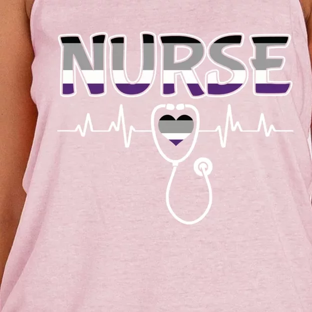 Nurse Lgbtq Asexual Ace Pride Flag Registered Nursing Rn Gift Women's Knotted Racerback Tank