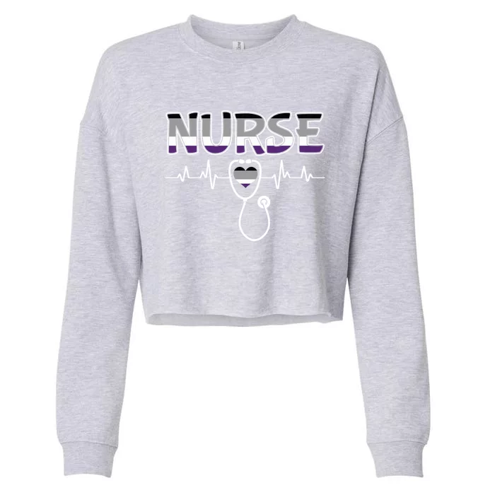 Nurse Lgbtq Asexual Ace Pride Flag Registered Nursing Rn Gift Cropped Pullover Crew