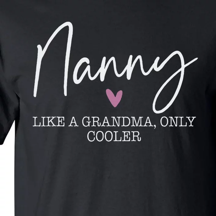 Nanny Like A Grandma Only Cooler Heart MotherS Day Nanny Tall T-Shirt