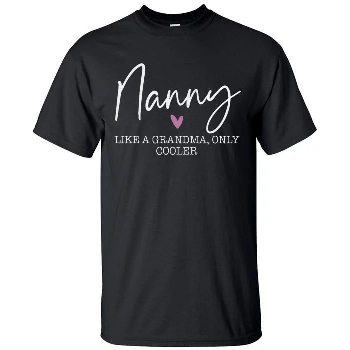 Nanny Like A Grandma Only Cooler Heart MotherS Day Nanny Tall T-Shirt