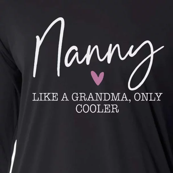 Nanny Like A Grandma Only Cooler Heart MotherS Day Nanny Cooling Performance Long Sleeve Crew